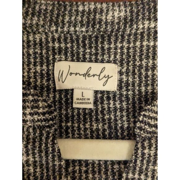 Wonderly lightweight black and white marled sweater, women size Large - Picture 7 of 8
